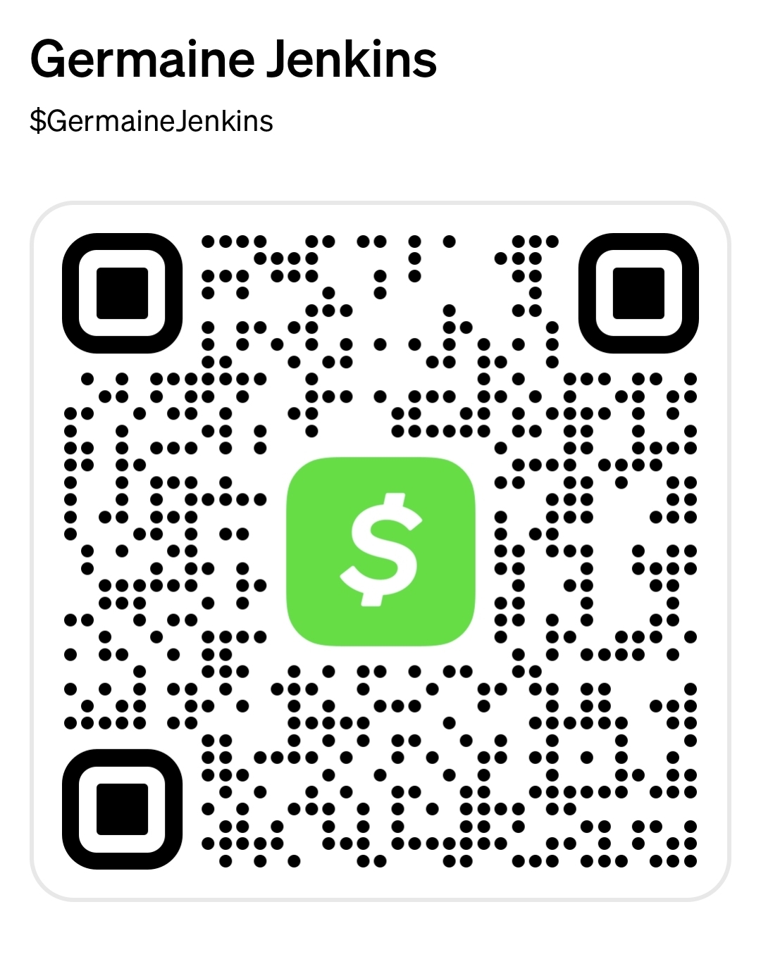 Germaine Jenkins Cash App — $GermaineJenkins